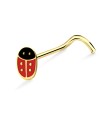 Red Ladybird Curved Nose Stud NSKB-808